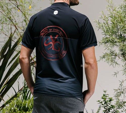 Carvico 404xSPIDER BACK BIG SYG MOCK | モックネック | ブラック✕グレー | メンズ | ゴルフウェア