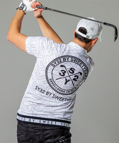 SYG MARIN LOGO POLO | ポロシャツ | ホワイト | ブラック | ゴルフウェア