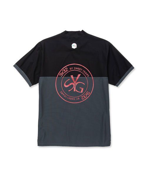 Carvico 404xSPIDER BACK BIG SYG MOCK | モックネック | ブラック✕グレー | メンズ | ゴルフウェア