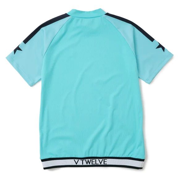 【ポイント10倍】RIB SLEEVE STAR MOCK | モックネックシャツ | ターコイズ | メンズ | ゴルフウェア