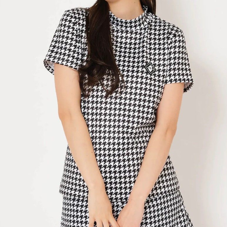 HOUNDS MOCK | モックネックシャツ | ブラック | レディース | ゴルフウェア