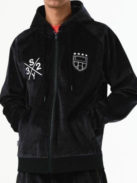 VELOUR 3 LAYER ZIP HOODIE  | ブルゾン | ブラック | メンズ | ゴルフウェア