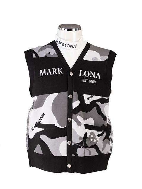 Gauge Camouflage Knit Vest  | ニットベスト | ブラック | メンズ | ゴルフウェア