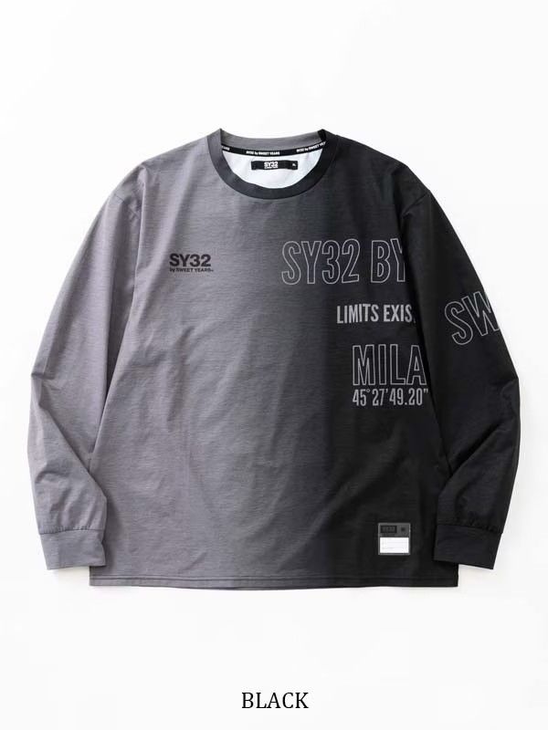 GRADATION LOGO L/S TEE | Tシャツ | ブラック | メンズ