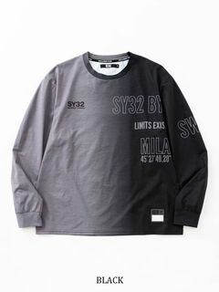 GRADATION LOGO L/S TEE | Tシャツ | ブラック | メンズ