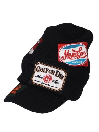 Retro Patch Double Knit Cap | ニットキャップ | ブラック | ユニセックス | ゴルフ