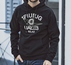 1PIU1UGUALE3 RELAX(ウノピゥウノウグァーレトレ) 折り鶴×ロゴフーディー