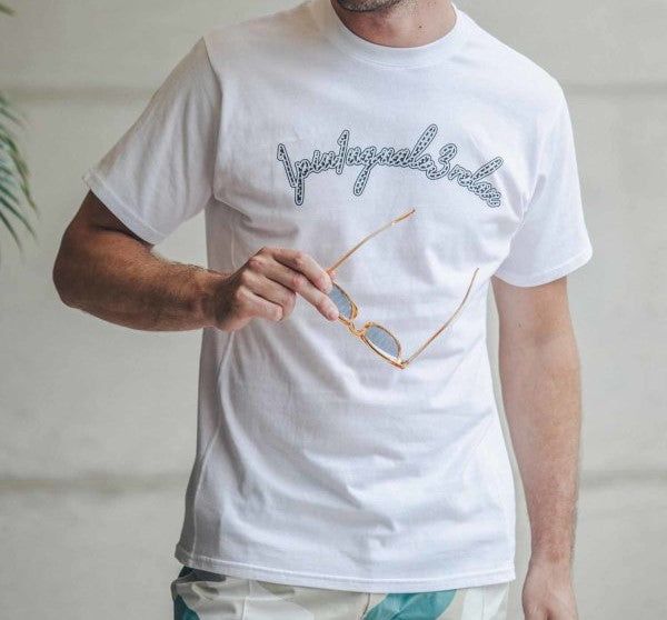 ラインストーンロゴ半袖Tシャツ | クルーネック | ホワイト | メンズ