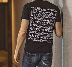 総柄バックプリント半袖Tシャツ | ブラック | メンズ