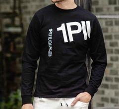 ダブルロゴ長袖Tシャツ | クルーネック | ブラック | メンズ