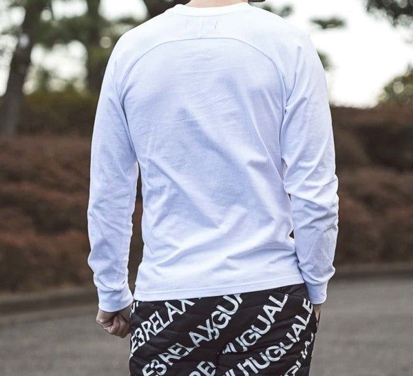 折り鶴×ロゴ長袖Tシャツ | クルーネック | ホワイト | メンズ