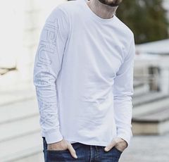 ラインストーンロゴロングTシャツ | 長袖カットソー | クルーネック | ホワイト | メンズ