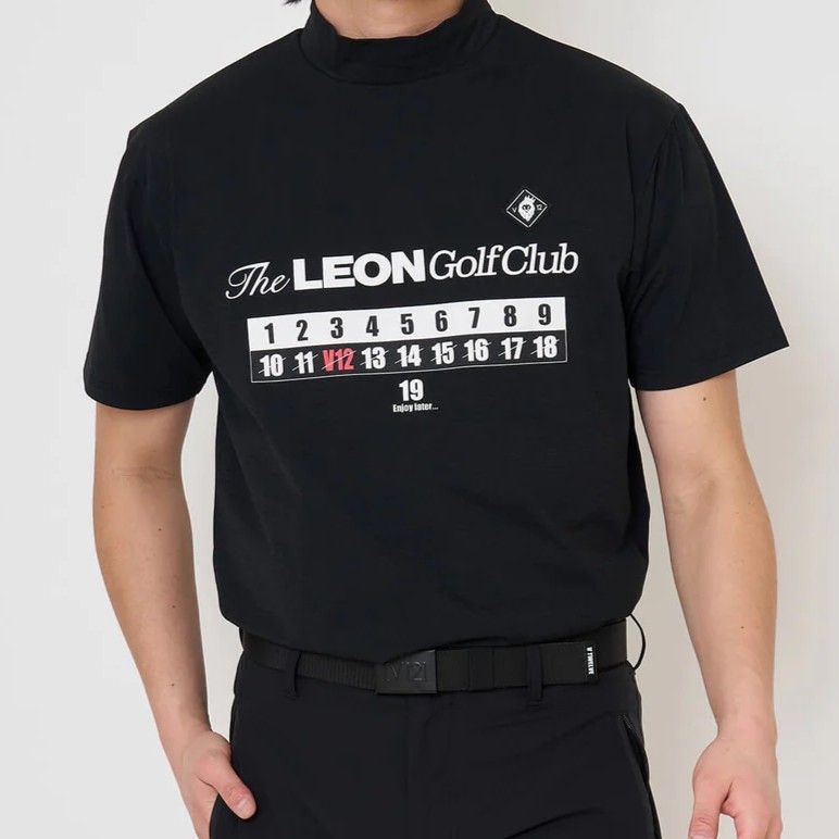 LEON GC set B | ポロシャツ×モックネック  2枚セット| ホワイト×ブラック | メンズ | ゴルフウェア