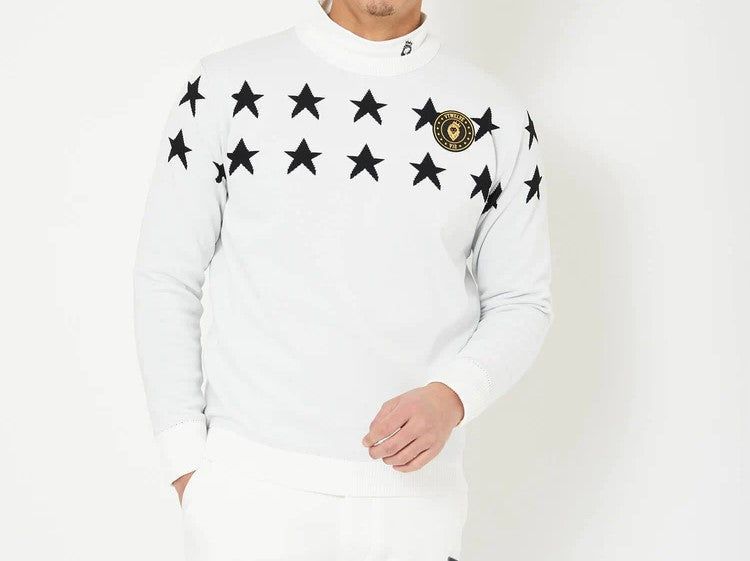 HALF STAR KNIT | ハーフ スター ニット | メンズ ゴルフウェア | WHITE ホワイト