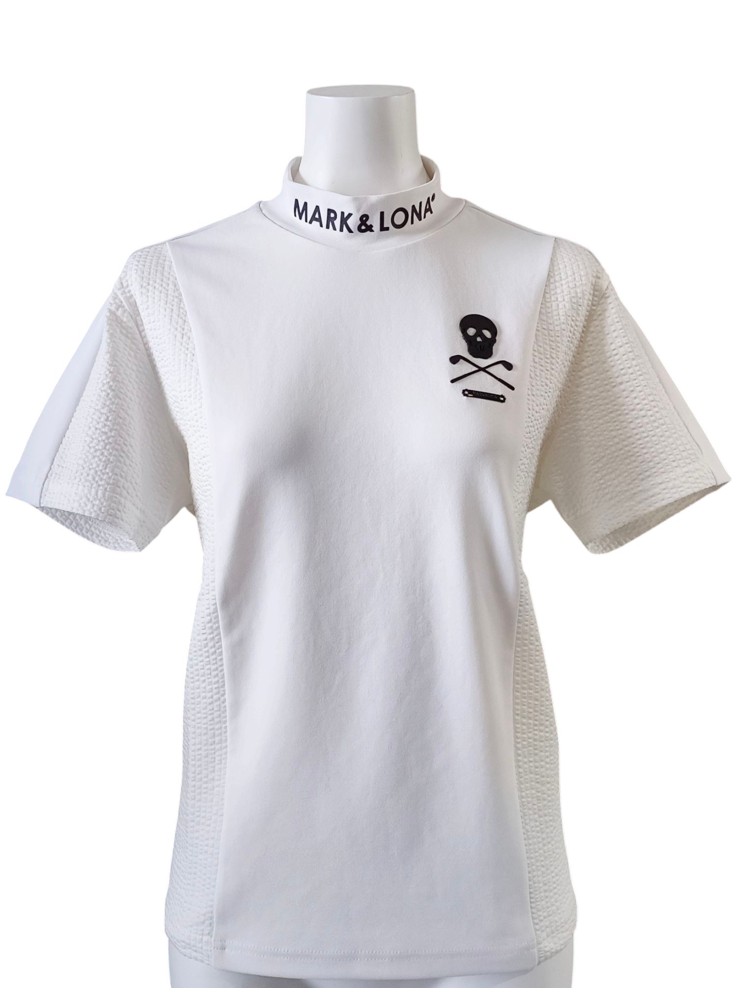 Calde Panel Mock Neck | モックネックシャツ | ホワイト | レディース | ゴルフウェア |