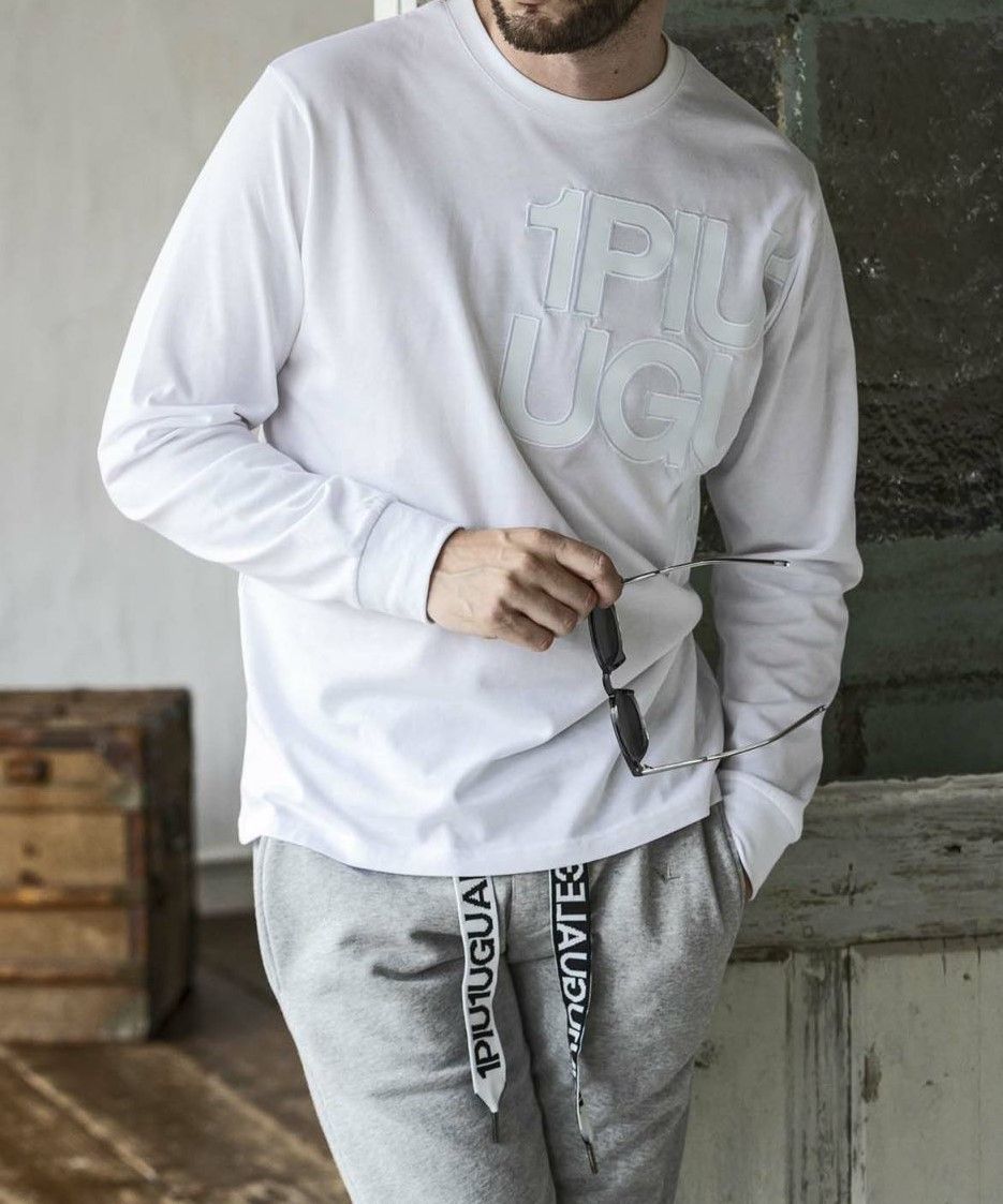 フェイクレザーロゴロングT | Tシャツ | ホワイト | メンズ