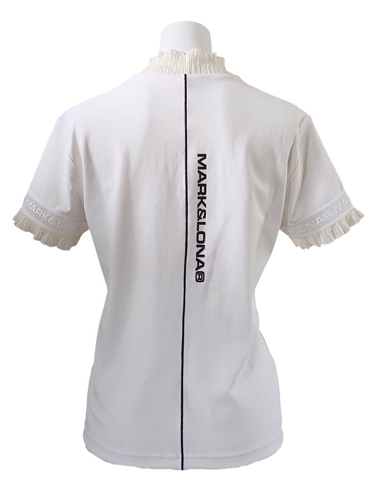 Trans Camo Shirring Mock | モックネックシャツ | ホワイト | レディース | ゴルフウェア