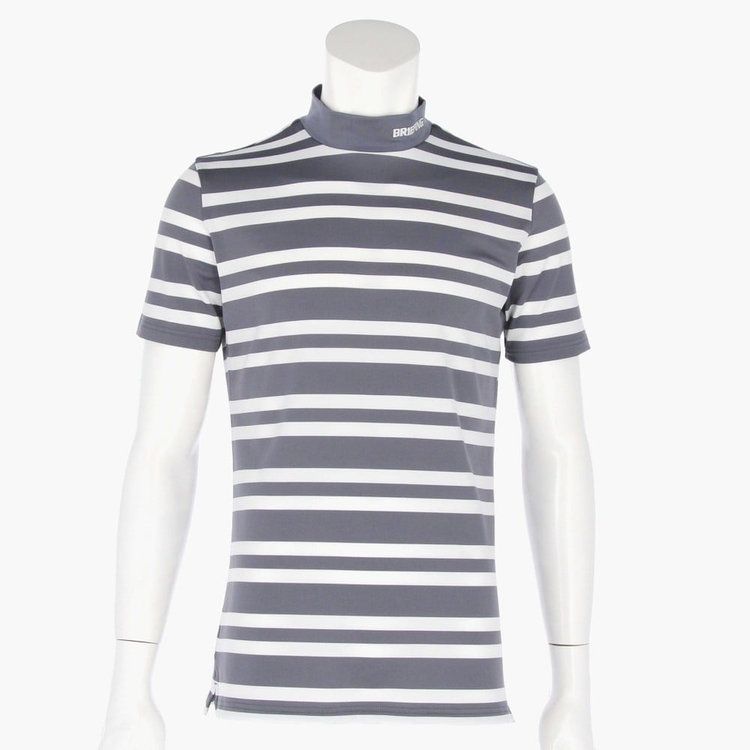 MENS STRIPE HIGH NECK | ハイネックシャツ | グレー | メンズ | ゴルフウェア