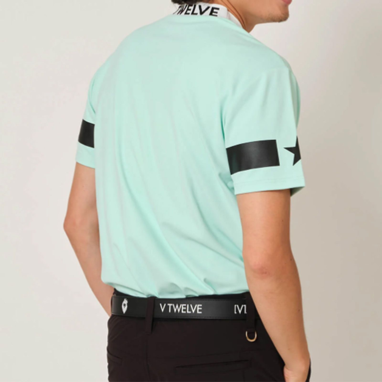 JACQUARD LOGO MOCK | ジャガード ロゴ モック | 半袖 Tシャツ | ターコイズ | メンズ | ゴルフウェア