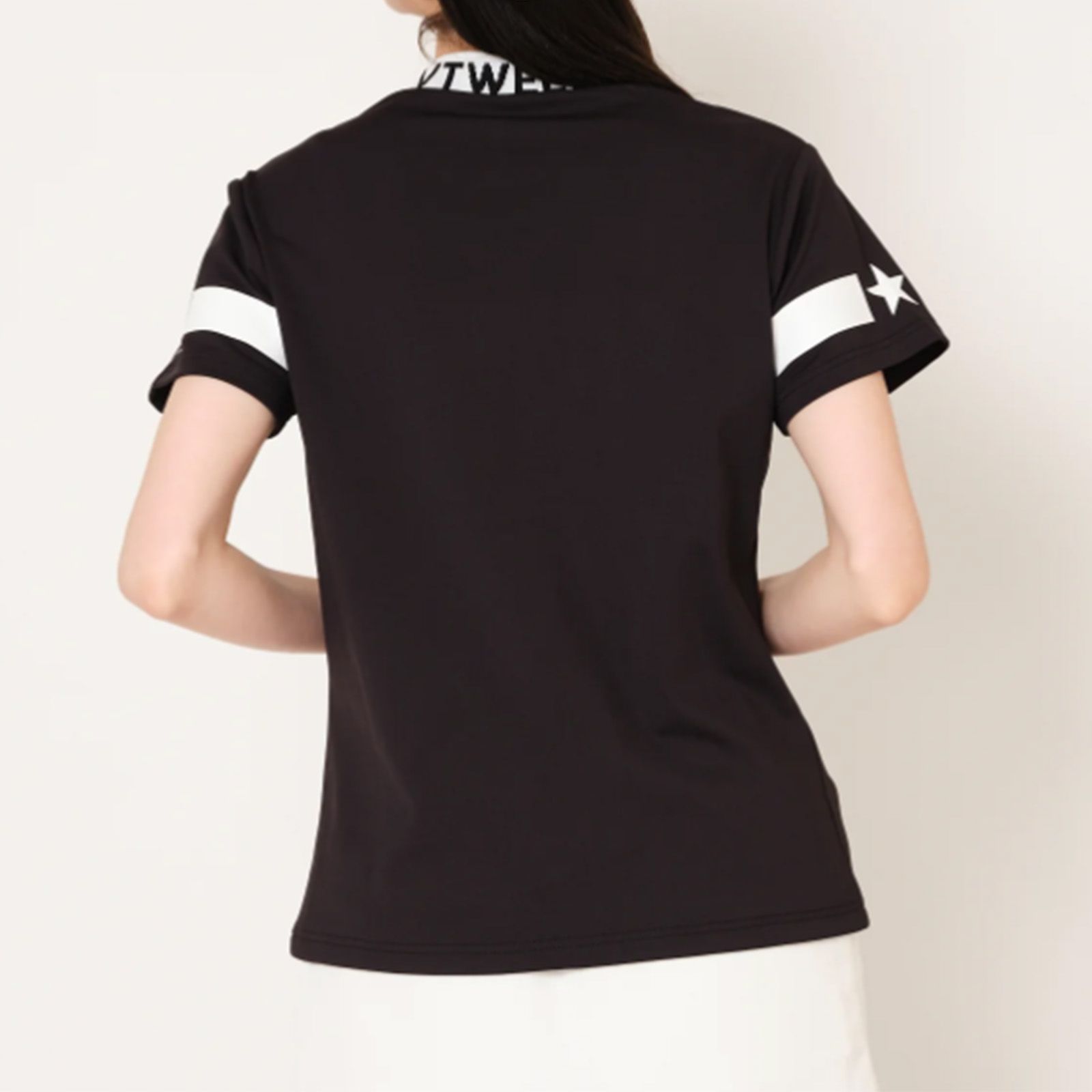 JACQUARD LOGO MOCK | ジャガード ロゴ モック | 半袖 Tシャツ | ブラック | レディース | ゴルフウェア