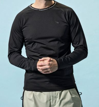 裏起毛クルーネックロゴロングTシャツ / スノーボード / スノーウェア /インナー | アンダーウェア | ブラック | メンズ | ゴルフウェア