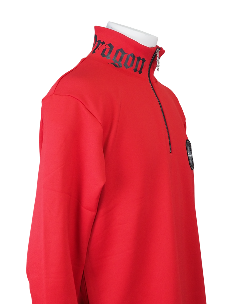 KARUISHIジップモック | ハーフジップ | レッド | メンズ | ゴルフウェア