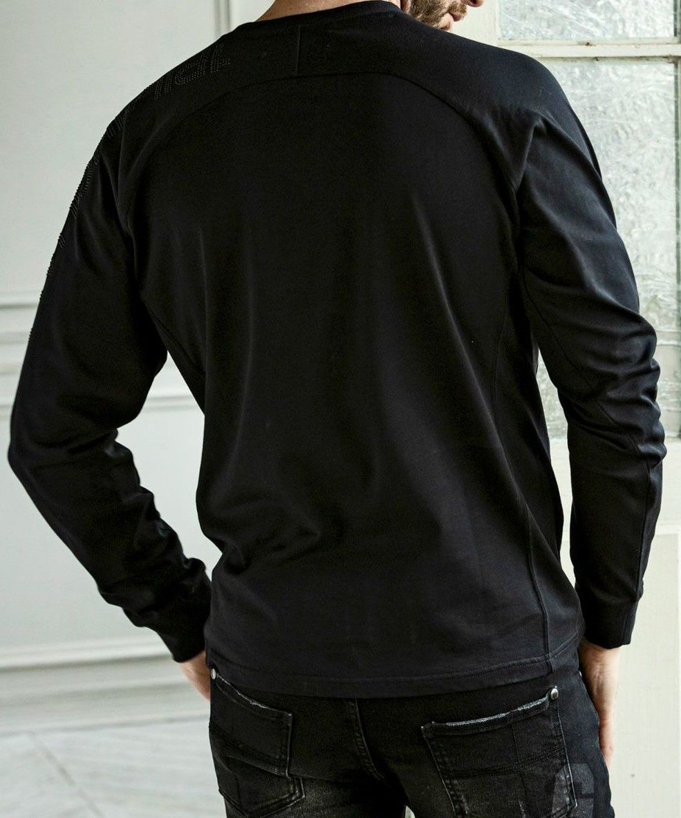 ラインストーンロゴロングT | Tシャツ | ブラック | メンズ
