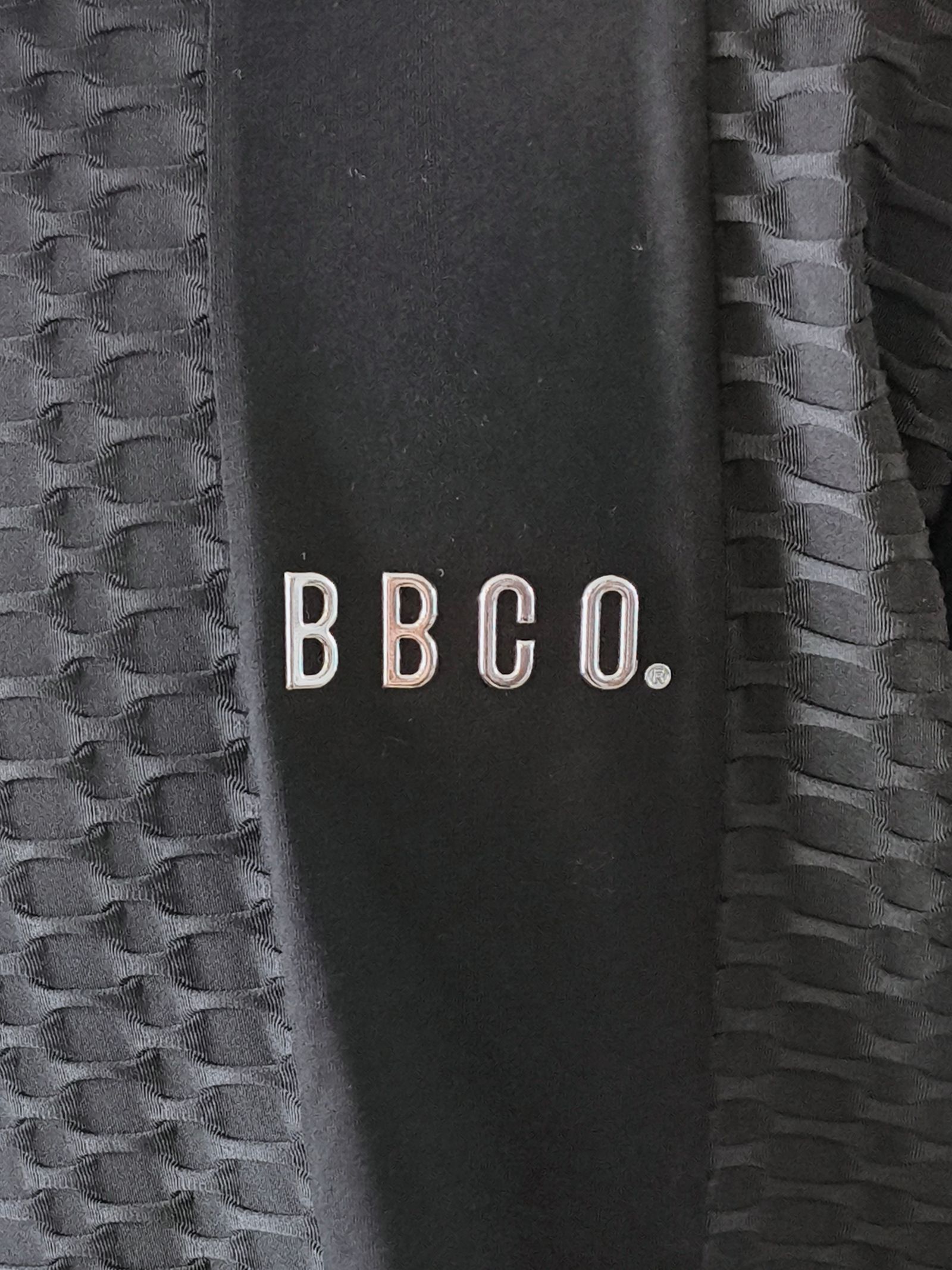 ポリエステル凹凸柄長袖Tシャツ | ブラック | メンズ