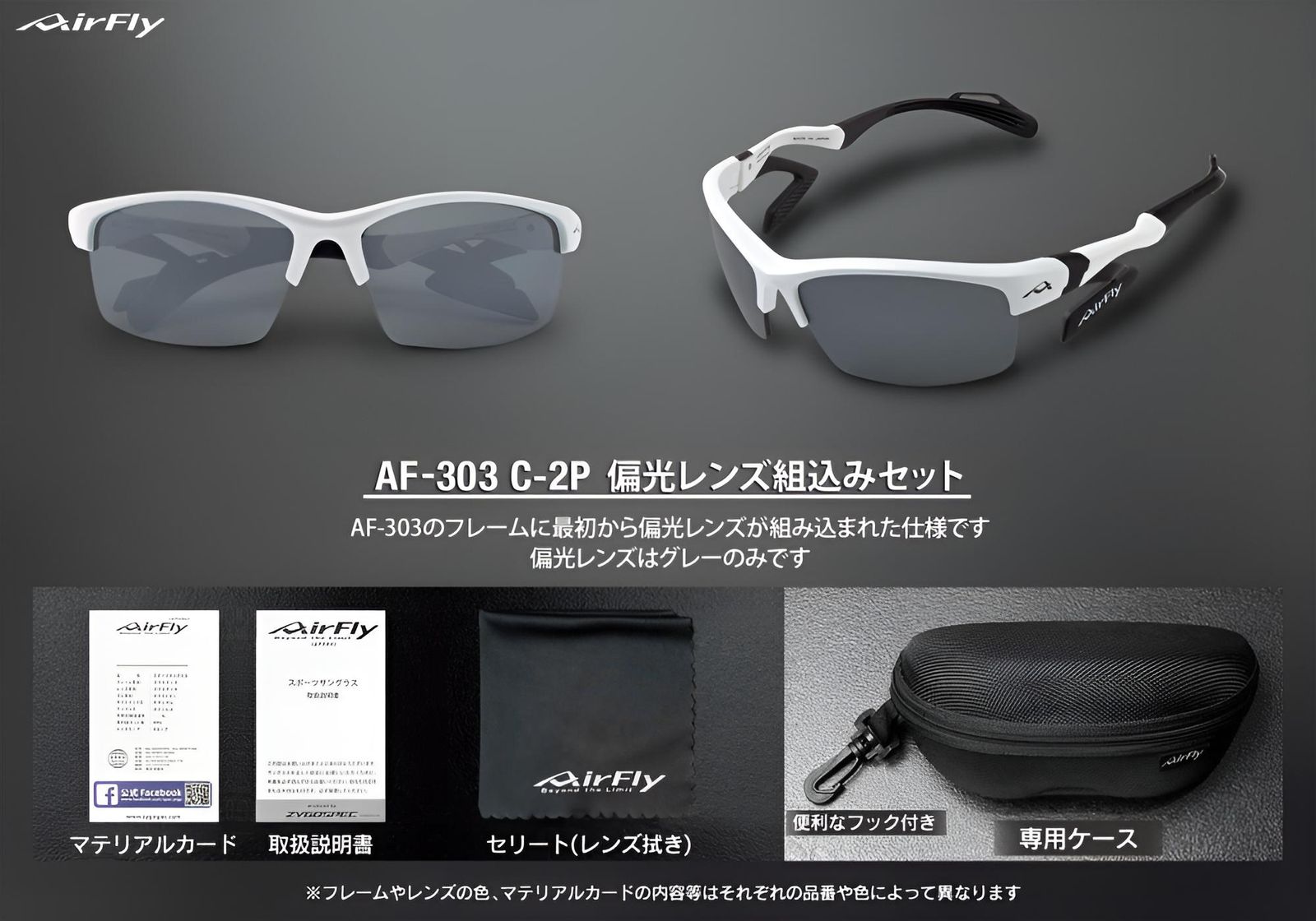 AF-303 C-2P 偏光レンズ組込みセット | サングラス | 偏光レンズ | ユニセックス