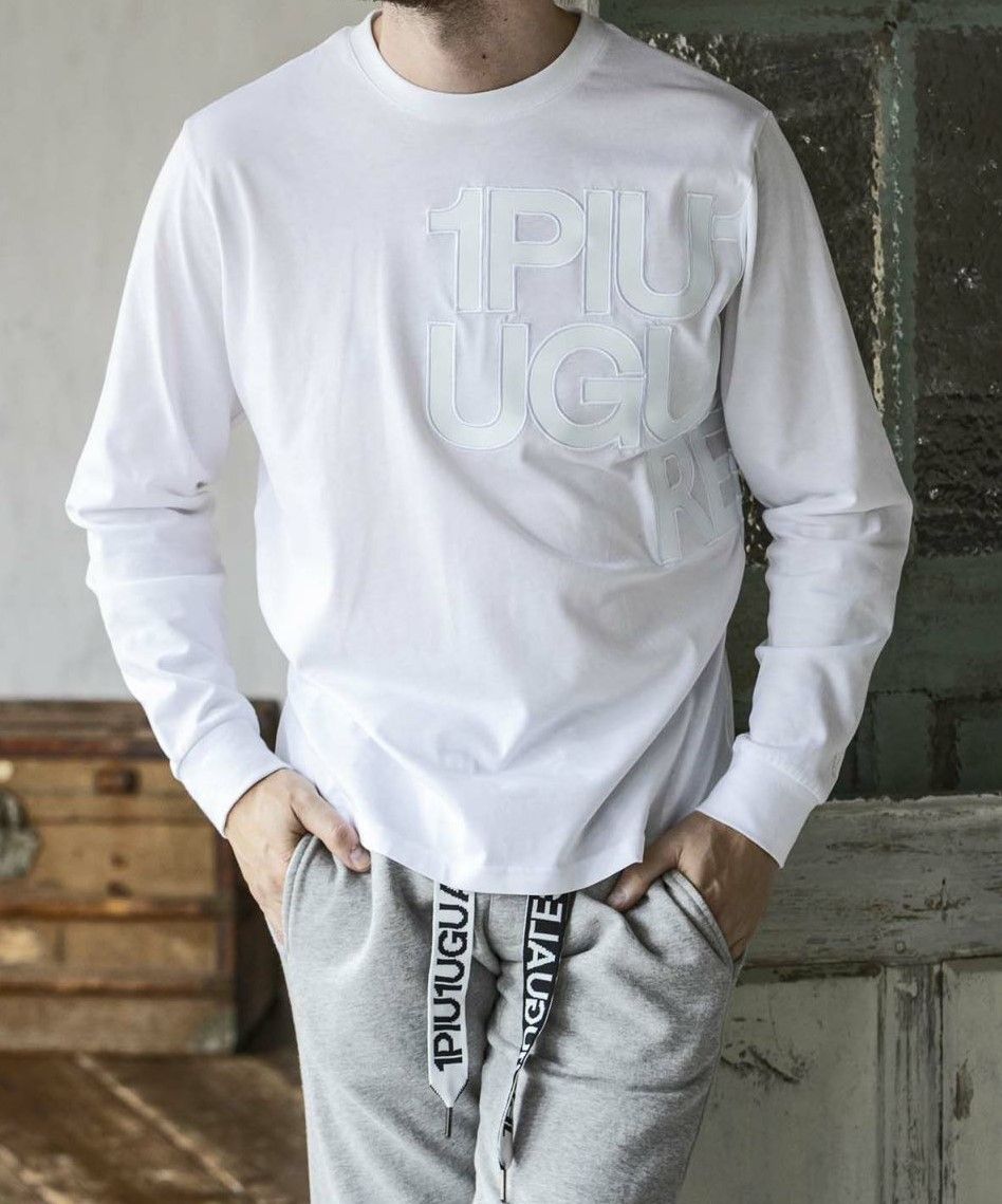 フェイクレザーロゴロングT | Tシャツ | ホワイト | メンズ