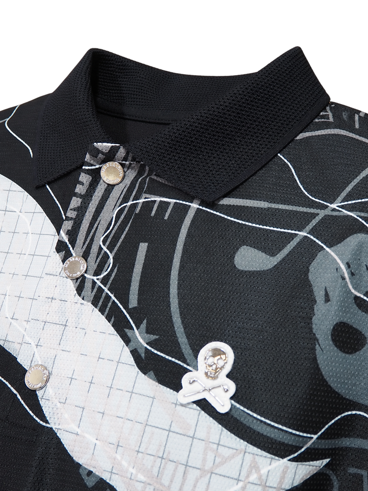 Axon Camo Mesh Performance Polo | ポロシャツ | ブラック | メンズ | ゴルフウェア