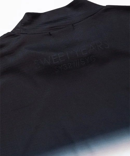 GRADATION CROSS LOGO MOCK | モックネックシャツ | ブラック | メンズ | ゴルフウェア