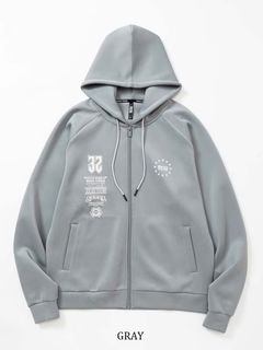 DOUBLE KNIT MULTI LOGO ZIP HOODIE | パーカー | グレー | メンズ | ゴルフウェア