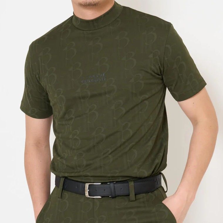 V12113 DUAL MOCK | モックネックTシャツ | カーキ| メンズ | ゴルフウェア