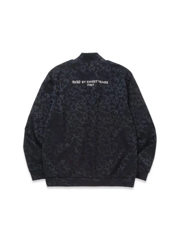 SATIN CAMO JACQUARD MOCK | モックネック | Tシャツ | ブラック | メンズ | ゴルフウェア