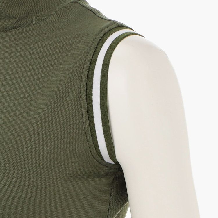 WOMENS TOUR NO SLEEVE HIGH NECK | ツアー ノースリーブ ハイネック | モックネック Tシャツ | オリーブ | レディース | ゴルフウェア