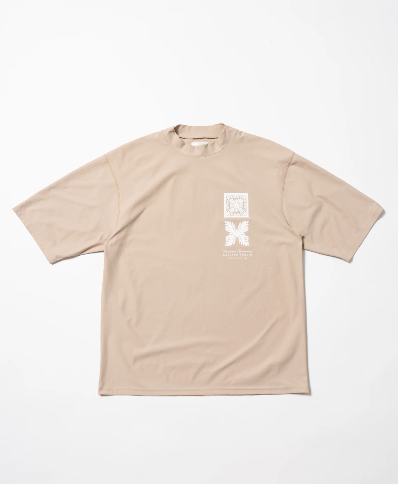 サーフモックネック S/S(Nalu＆Turf) | モックネックシャツ | ベージュ | メンズ | ゴルフウェア