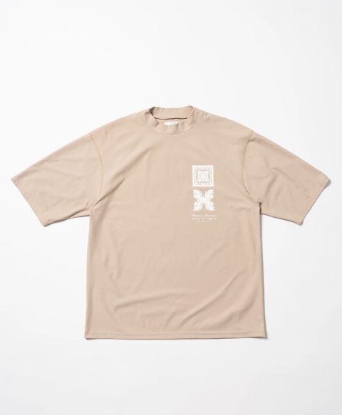 サーフモックネック S/S(Nalu＆Turf) | モックネックシャツ | ベージュ | メンズ | ゴルフウェア