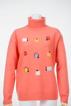 カラフルバッグ柄 タートルネックセーター | セーター | ピンク | レディース | ゴルフウェア