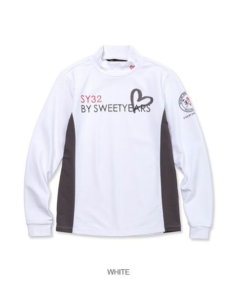 CARVICO HEART LOGO MOCK NECK SHIRTS | カルビコ ハートロゴ モックネック シャツ | レディース ゴルフウェア | WHITE ホワイト