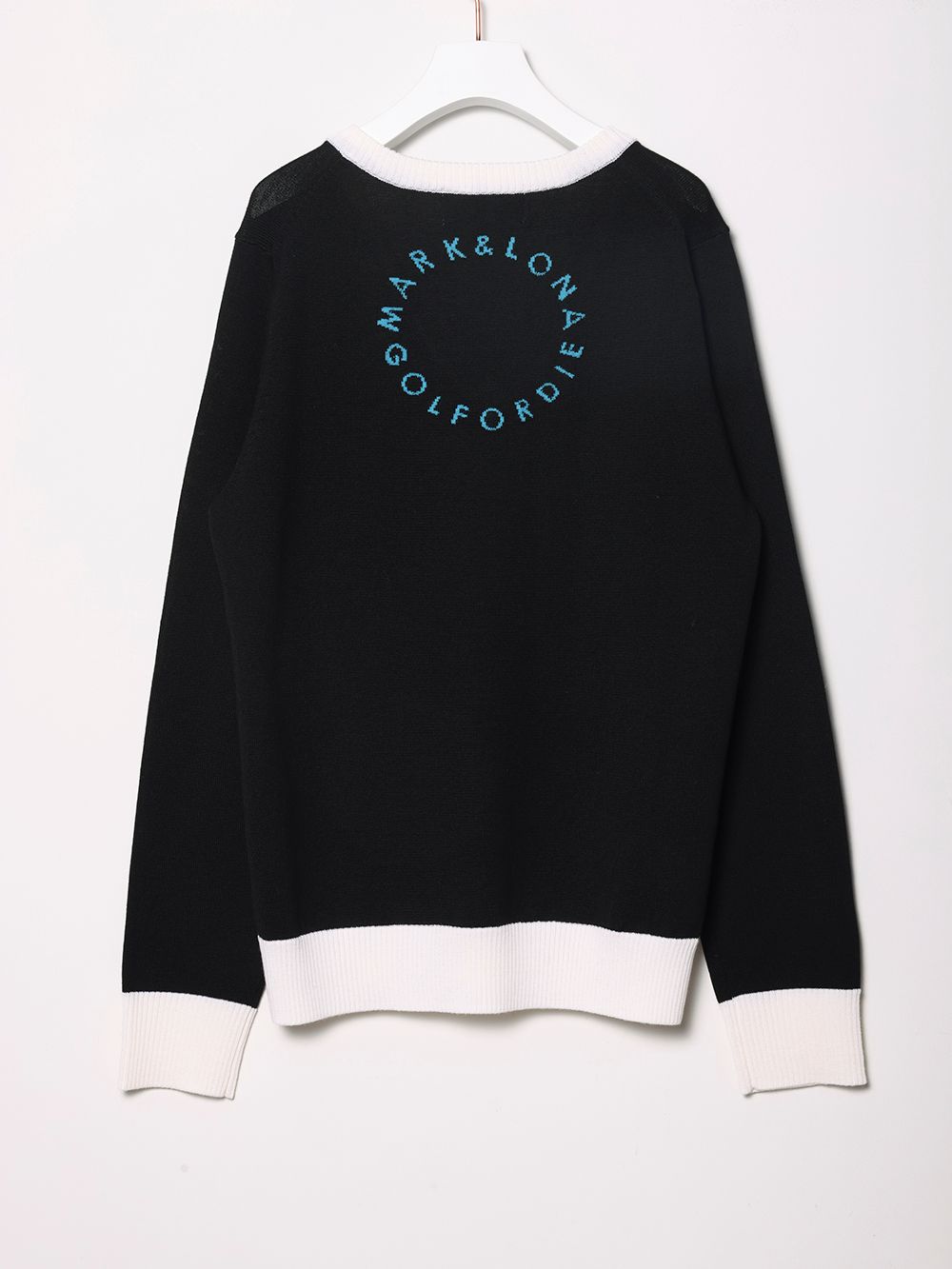 Face Merino Sweater | Vネックニット | ゴルフウェア | ブラック | レディース ゴルフウェア