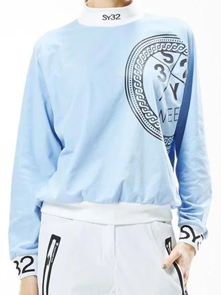 CIRCLE GRAPHIC L/S MOCK SHIRTS | モックネックシャツ | サックス | レディース | ゴルフウェア