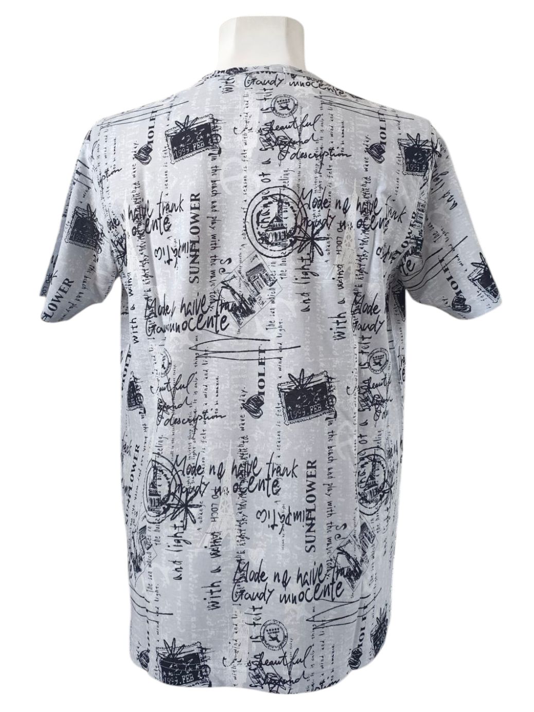 パリプリント柄Tシャツ | グレー | メンズ