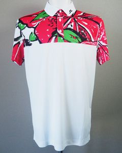 TOUR COLLECTION | バッグブリッジ デジタルプリント カラーブロック 半袖シャツ | メンズ ゴルフウェア | ホワイト (004)