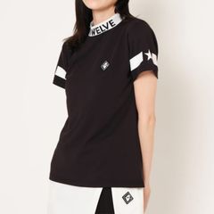 JACQUARD LOGO MOCK | ジャガード ロゴ モック | 半袖 Tシャツ | ブラック | レディース | ゴルフウェア