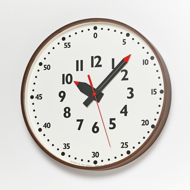fun pun clock / ブラウン
