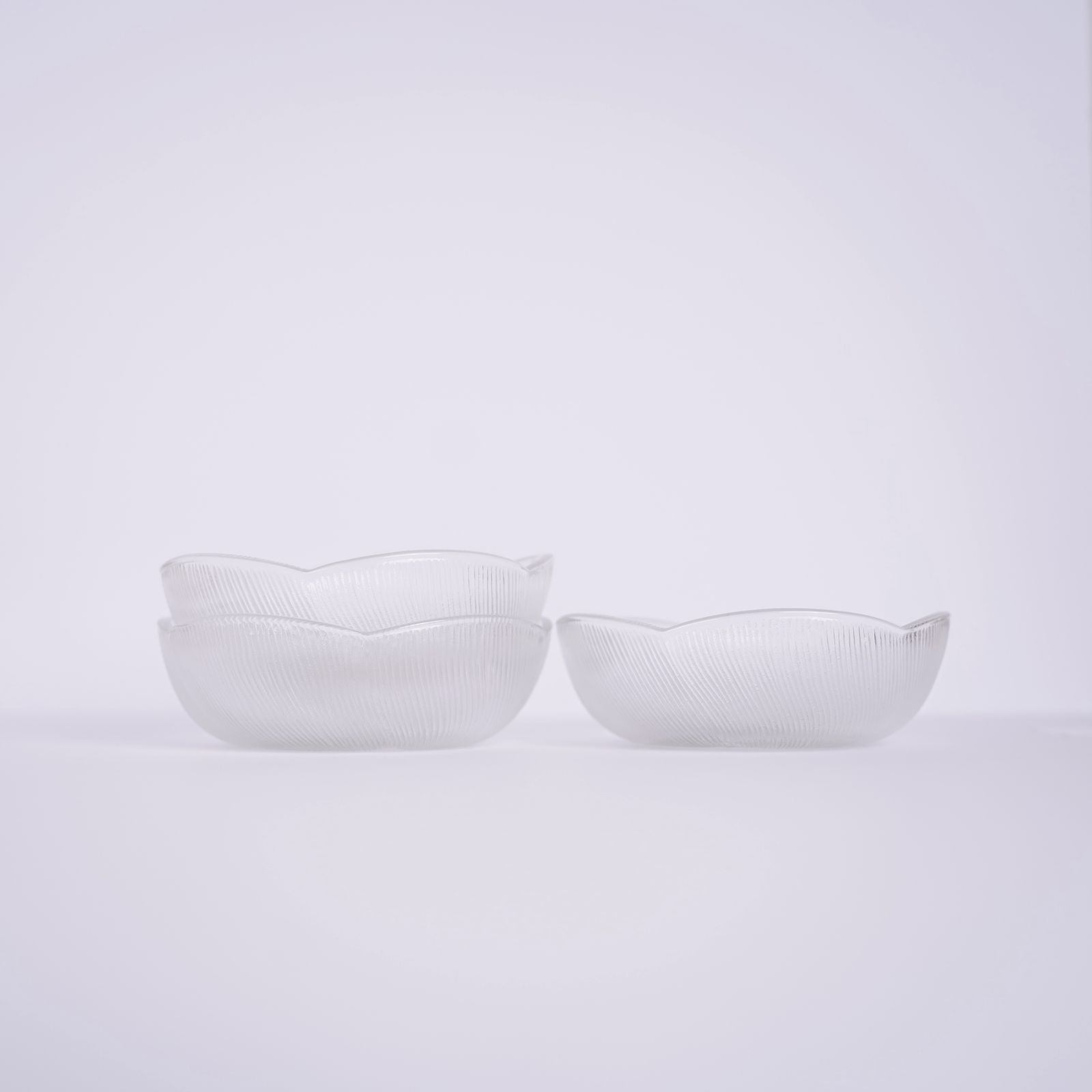 ガラスの器 蓮の花 小鉢 3個セット