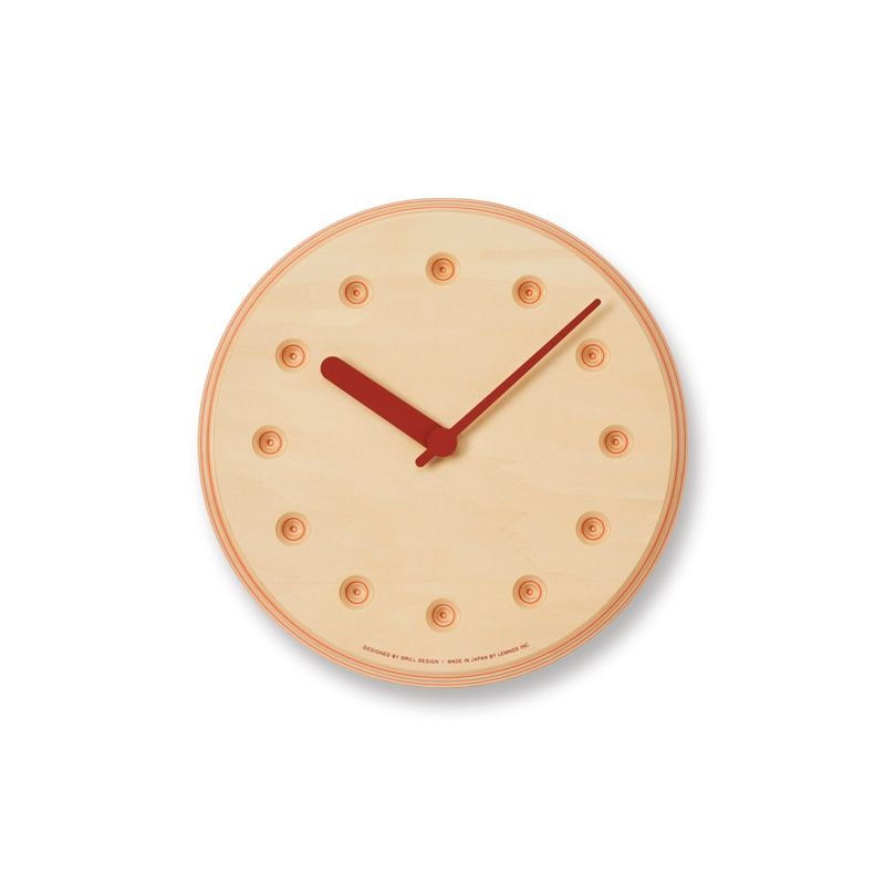 Paper-Wood CLOCK / オレンジ・dot