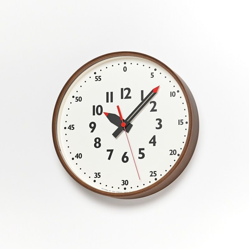 fun pun clock / ブラウン
