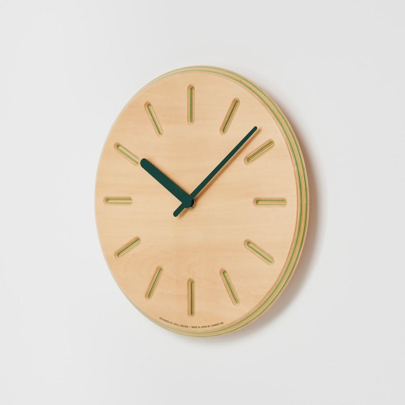Paper-Wood CLOCK / グリーン・line